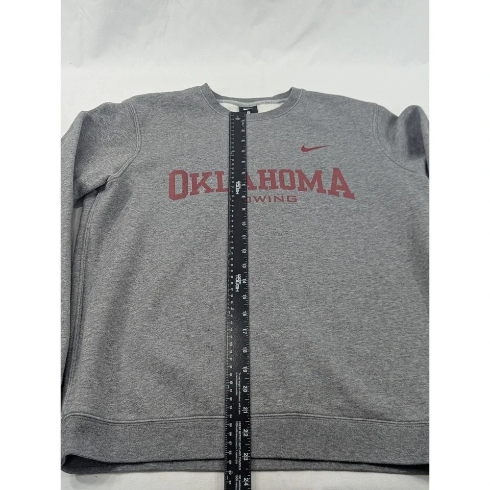 Nike Oklahoma Sooners Rowing Sweater Gray NCAA Pullover Crewneck Sweatshirt‎ Med